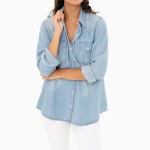 Tuckernuck Steele Snap Button Denim Chambray Western Top Size XL